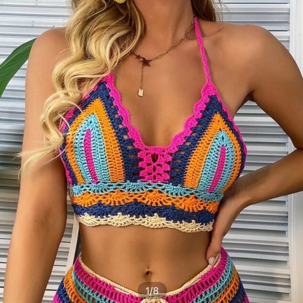 NEW colorful knitted halter top